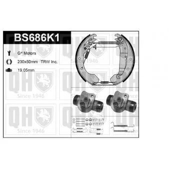 Kit de freins, freins à tambours QUINTON HAZELL OEM 90187870