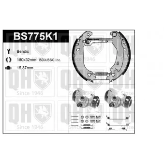 Kit de freins, freins à tambours QUINTON HAZELL BS775K1