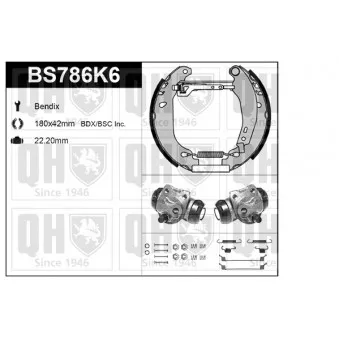 QUINTON HAZELL BS786K6 - Kit de freins, freins à tambours