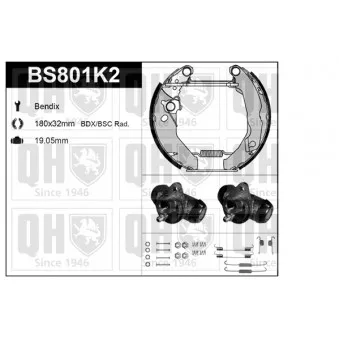 QUINTON HAZELL BS801K2 - Kit de freins, freins à tambours