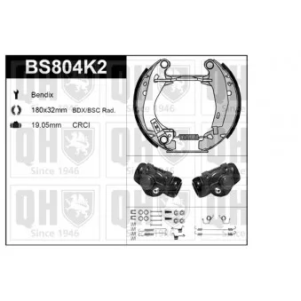 QUINTON HAZELL BS804K2 - Kit de freins, freins à tambours