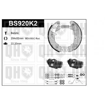 QUINTON HAZELL BS920K2 - Kit de freins, freins à tambours