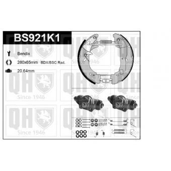 QUINTON HAZELL BS921K1 - Kit de freins, freins à tambours