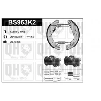 QUINTON HAZELL BS953K2 - Kit de freins, freins à tambours