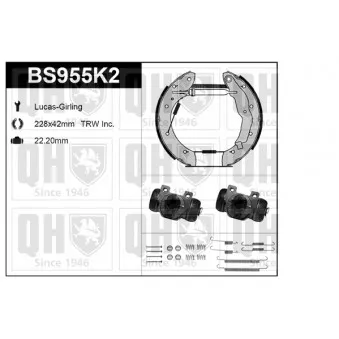 QUINTON HAZELL BS955K2 - Kit de freins, freins à tambours