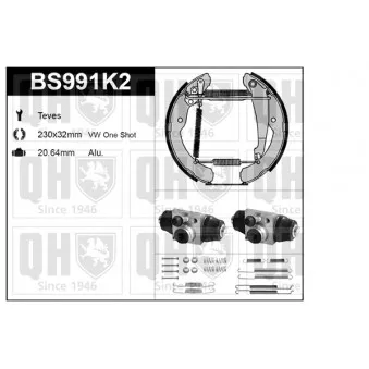 QUINTON HAZELL BS991K2 - Kit de freins, freins à tambours