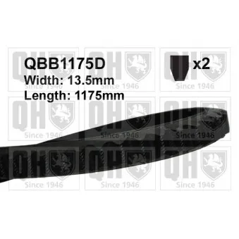 Courroie trapézoïdale QUINTON HAZELL QBB1175D pour STEYR 1490-Serie 1490,320 - 320cv