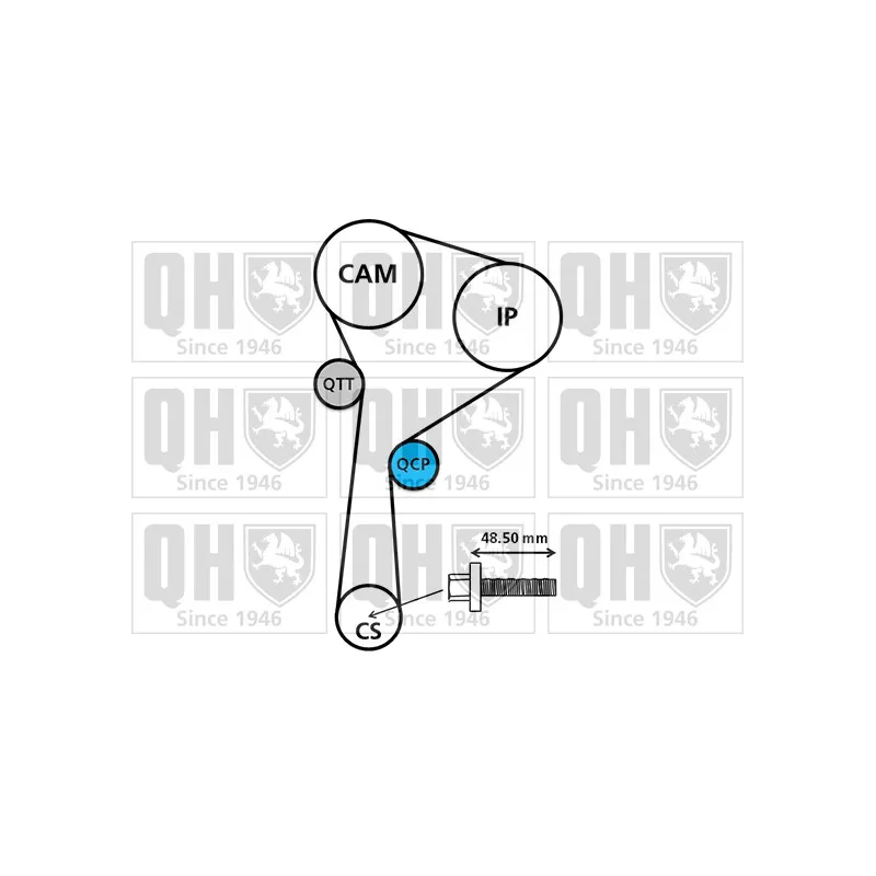 Pompe à eau + kit de courroie de distribution QUINTON HAZELL QBPK6260 - Visuel 1