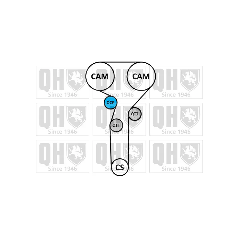 Pompe à eau + kit de courroie de distribution QUINTON HAZELL QBPK7900 - Visuel 1