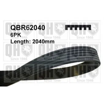 Courroie trapézoïdale à nervures QUINTON HAZELL QBR62040 pour MERCEDES-BENZ CLASSE E E 280 4-matic - 231cv