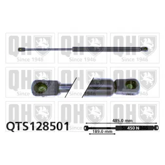Vérin de hayon, de coffre QUINTON HAZELL QTS128501 pour MERCEDES-BENZ CLASSE C C 250 T Turbo-D - 150cv