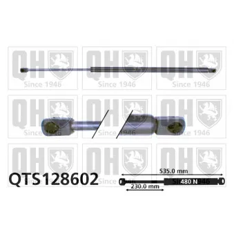 Vérin de hayon, de coffre QUINTON HAZELL QTS128602 pour OPEL ASTRA 1.4 16V - 90cv