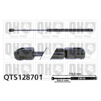 Vérin, capot-moteur QUINTON HAZELL QTS128701 pour SCANIA P,G,R,T - series 1.8 TFSI quattro - 160cv