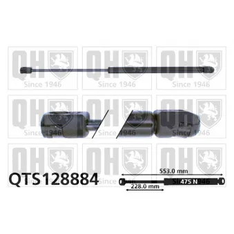 Vérin de hayon, de coffre QUINTON HAZELL QTS128884 pour FORD MONDEO 2.0 16V TDDi / TDCi - 115cv