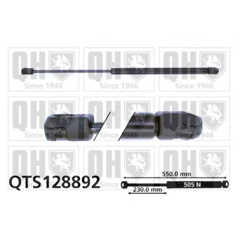 Vérin de hayon, de coffre QUINTON HAZELL QTS128892 pour RENAULT MEGANE 1.5 dCi - 101cv