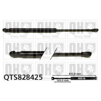 Vérin, capot-moteur QUINTON HAZELL QTS828425 pour ALFA ROMEO 166 2.4 JTD - 140cv