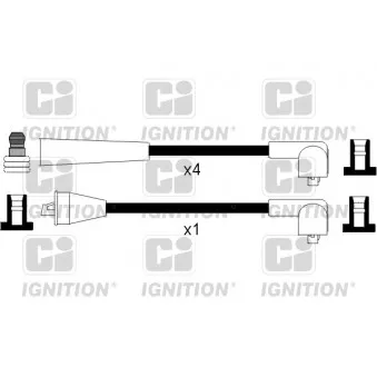 Kit de câbles d'allumage QUINTON HAZELL XC502 pour LAND ROVER DEFENDER 2.5 4x4 - 83cv