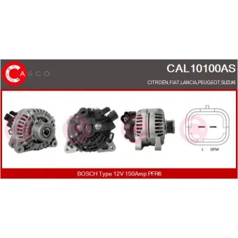 Alternateur CASCO CAL10100AS pour CITROEN C5 2.2 HDI 200 - 204cv