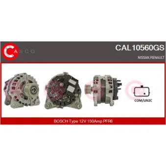 Alternateur CASCO CAL10560GS pour RENAULT SCENIC 1.5 dCi 110 Hybrid Assist - 110cv