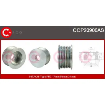 CASCO CCP20906AS - Poulie, alternateur