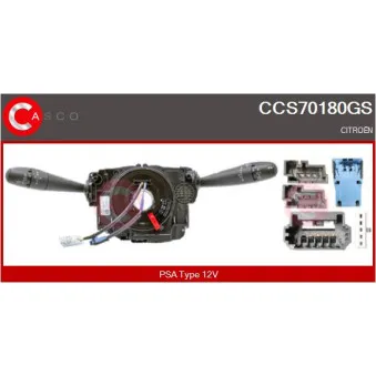 Commutateur de colonne de direction CASCO CCS70180GS pour CITROEN C3 1.6 HDi 90 - 90cv
