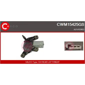 Moteur d'essuie-glace CASCO CWM15425GS pour ALFA ROMEO MITO 1.4 - 69cv