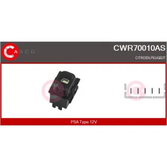 CASCO CWR70010AS - Interrupteur, lève-vitre