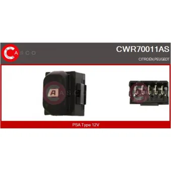 CASCO CWR70011AS - Interrupteur, lève-vitre