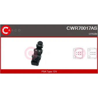 CASCO CWR70017AS - Interrupteur, lève-vitre