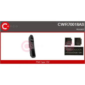 CASCO CWR70018AS - Interrupteur, lève-vitre