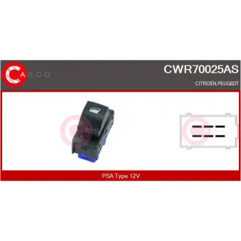 CASCO CWR70025AS - Interrupteur, lève-vitre