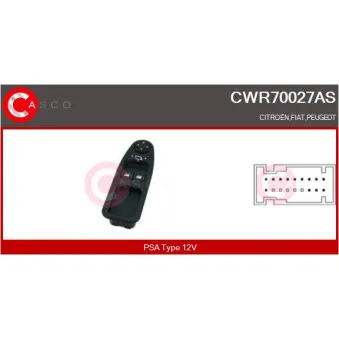 CASCO CWR70027AS - Interrupteur, lève-vitre