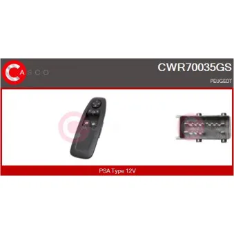 CASCO CWR70035GS - Interrupteur, lève-vitre