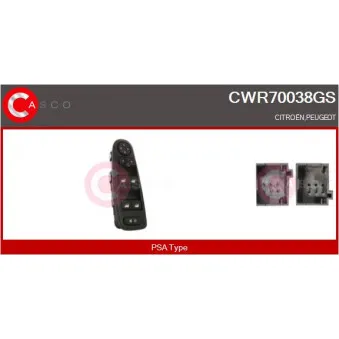 CASCO CWR70038GS - Interrupteur, lève-vitre avant gauche
