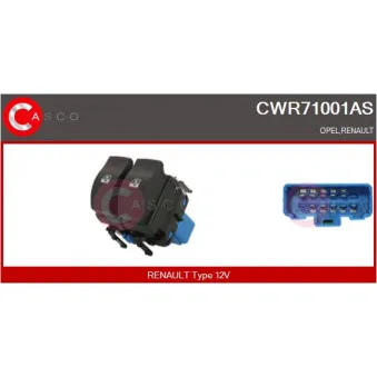 CASCO CWR71001AS - Interrupteur, lève-vitre