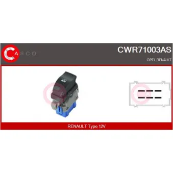 CASCO CWR71003AS - Interrupteur, lève-vitre