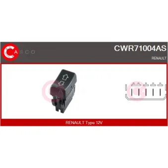 CASCO CWR71004AS - Interrupteur, lève-vitre