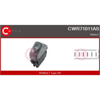CASCO CWR71011AS - Interrupteur, lève-vitre