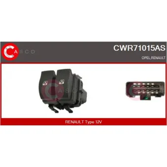 CASCO CWR71015AS - Interrupteur, lève-vitre