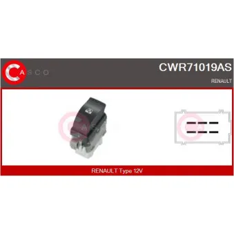 CASCO CWR71019AS - Interrupteur, lève-vitre