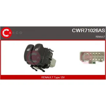 Interrupteur, lève-vitre CASCO CWR71026AS pour RENAULT CLIO 1.5 dCi - 75cv