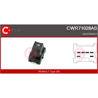 CASCO CWR71028AS - Interrupteur, lève-vitre