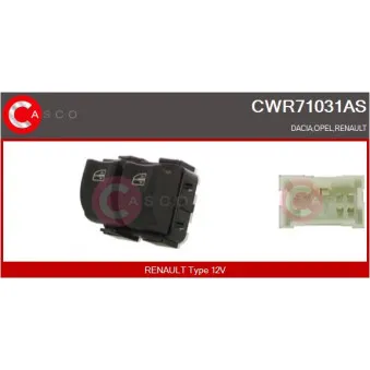 CASCO CWR71031AS - Interrupteur, lève-vitre