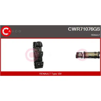 CASCO CWR71076GS - Interrupteur, lève-vitre