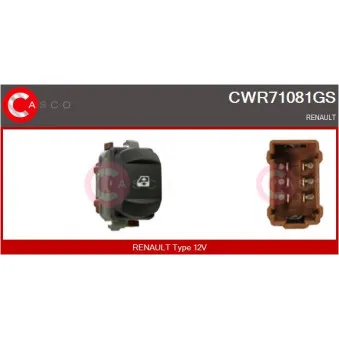 CASCO CWR71081GS - Interrupteur, lève-vitre