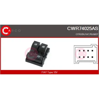 CASCO CWR74025AS - Interrupteur, lève-vitre