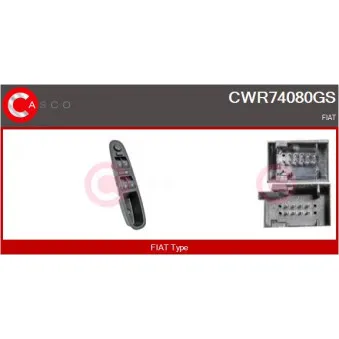 CASCO CWR74080GS - Interrupteur, lève-vitre avant gauche
