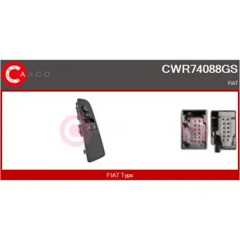 CASCO CWR74088GS - Interrupteur, lève-vitre avant gauche
