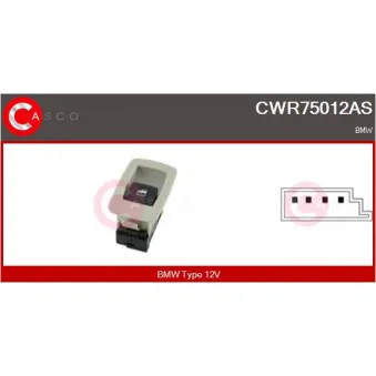 CASCO CWR75012AS - Interrupteur, lève-vitre
