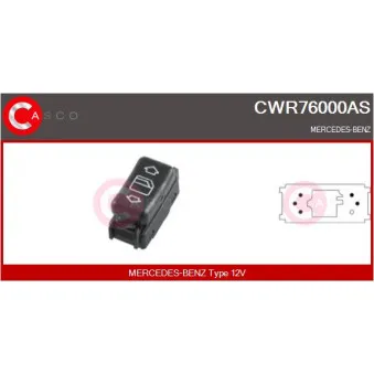 CASCO CWR76000AS - Interrupteur, lève-vitre
